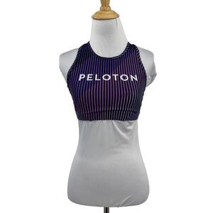 Peloton Sports Bra Womens S Small Amethyst Black Racerback WITH Wear It To Heart